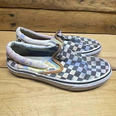 Zapatos sin cordones clásicos a cuadros Vans Off The Wall para hombre 6,5 usados usados manchados  Foto 1 de 4