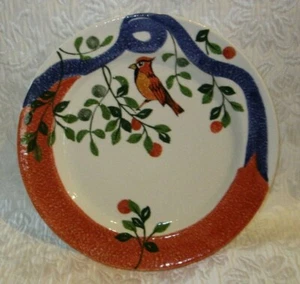 ABIGAIL'S of Italy Red Bird and Tree Branch 11" Dinner Plate - Picture 1 of 7