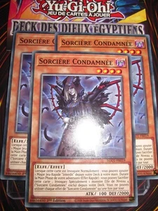 YU-GI-OH! PLAYSET (3 CARTES) SORCIERE CONDAMNEE EGO1-FR019 EDITION 1 FRENCH - Picture 1 of 1