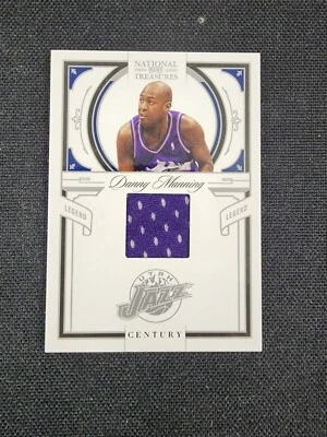 DANNY MANNING 2010 NATIONAL TREASURES CENTURY PURPLE UTAH JAZZ JERSEY CARD 50/99 - Image 1 of 2