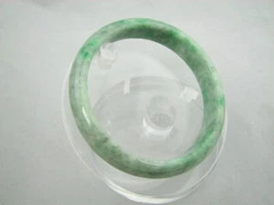 Genuine Natural Green Jade Round Eternity Bangle 57 mm #G388 - Picture 1 of 6