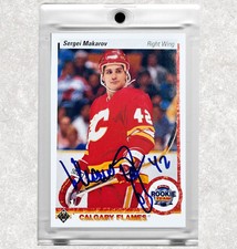 Sergei Makarov Calgary Flames 1990-91 Upper Deck #336 Autographed Card