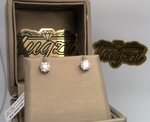 $4999- 1CT TW CERTIFIED REAL NATURAL Diamond Stud Earrings! SOLID 14K WHITE Gold - Picture 1 of 11