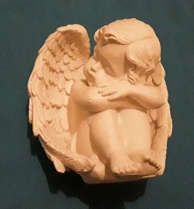 SEATED RESIN CHERUB 5.25 INS TALL-NEW - Picture 1 of 6