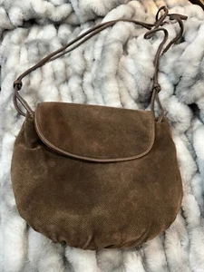Authentic Vintage Bottega Veneta Brown Suede Shoulder Bag Purse Tote - Picture 1 of 11