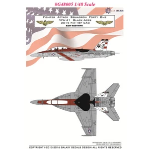 GALAXY G48005 1/48 orG72006 1/72 US Navy F/A-18F VFA-41 Black Aces 70 Year Decal - Picture 1 of 6