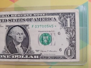 Star Note One Dollar Schein Atlanta Georgia F Block Serie 2017 - Bild 1 von 3