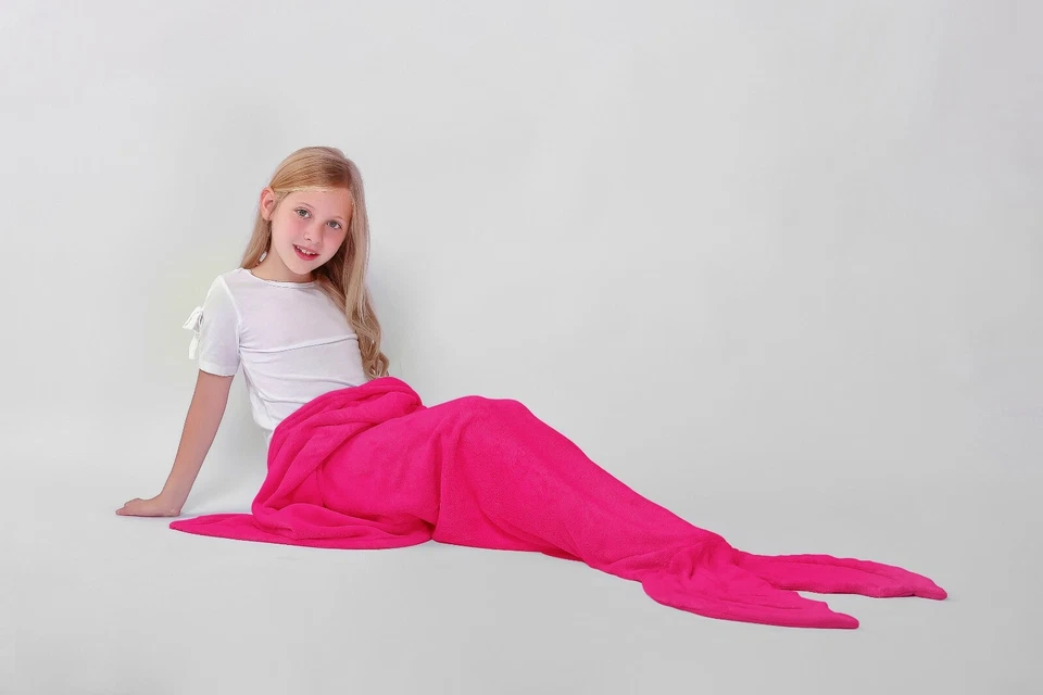 Down Home Pink Mermaid Tail Coral Fleece Throw 100% Polyester - Image 1 of 3