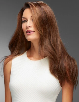 TOP STYLE 12" or 18" REMY HUMAN HAIR Topper / Hairpiece by JON RENAU, ALL COLORS - Image 1 of 4
