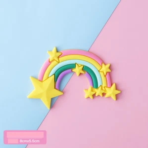 Beautiful Soft Silicone Rainbow Cake Topper Cloud Star Birthday Party Decoration - Picture 1 of 7