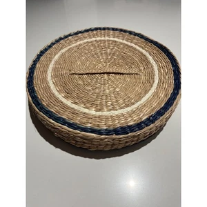 Korb Tablett aus geflochtenem Seegras mit Deckel Deko Boho Küstendeko 6er Set - Bild 1 von 7