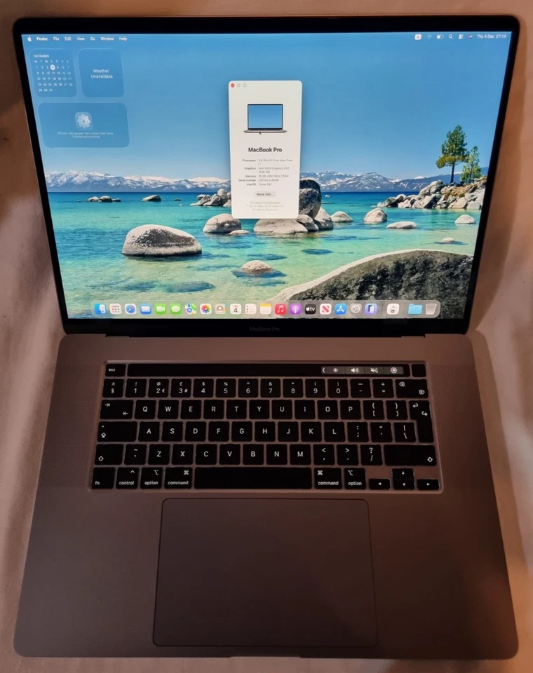 Apple MacBook Pro A2141 16" i7, 16GB RAM, 512GB SSD, Batt CC 215 N, - Image 1 of 4