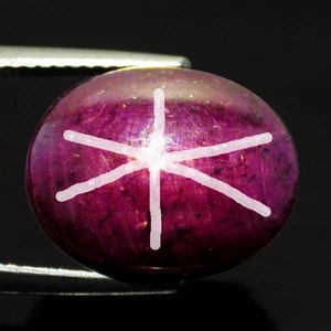 20.91 Cts GLITTERING OVAL (15 x 11 mm) 100% NATURAL MOZAMBIQUE RED STAR RUBY GEM - Picture 1 of 7