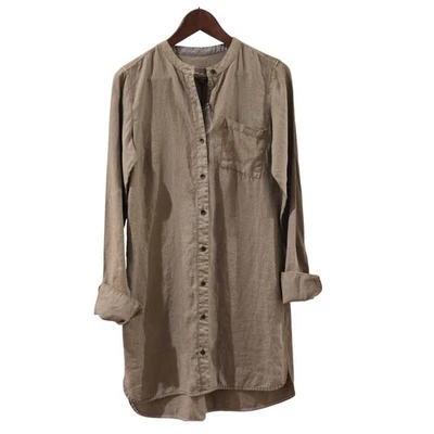 Michael Stars 100% Linen Shirt Dress Gray Tunic NWT Button Long Sleeve Small - Image 1 of 4