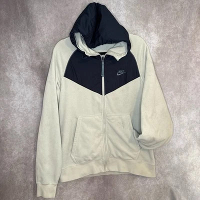 Nike Polar Fleece Sportswear Full Zip Hoodie Medium 929114-034 Lt Silver/Navy - Image 1 of 4