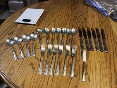 H &T MFG CO. SILVERWARE.  23 PCS FORKS KNIVES SPOONS - Image 1 of 4