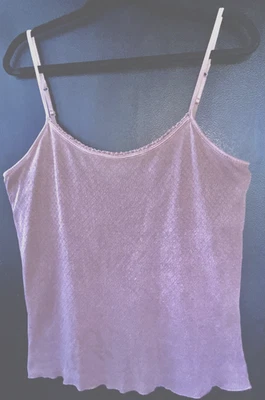 Cami para mujer J. JILL - Malva - L - Correa de espagueti - Sujetador incorporado - 100 % algodón Foto 1 de 4