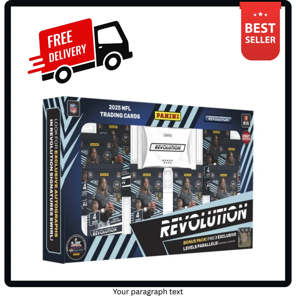 2025 Panini Revolution Football Trading Cards Hobby Box Bundle.