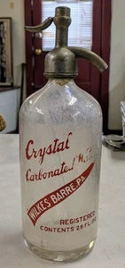 Antigua botella seltzer de agua carbonatada de cristal Wilkes Barre PA 26 onzas líquidas - Imagen 1 de 6