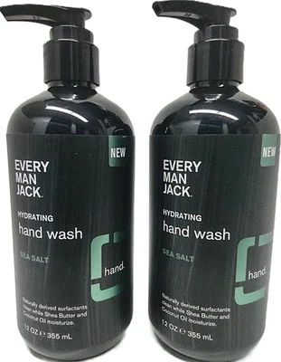 2 瓶 Every Man Jack EMJ 保湿洗手泵 海盐 12 盎司 每件 — 第 1/2 张图片
