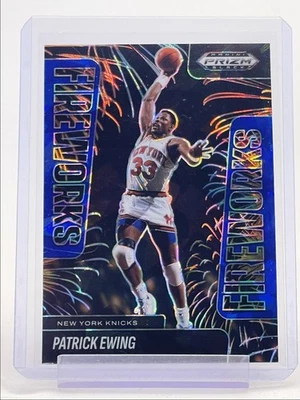 PATRICK EWING 2024-25 PANINI PRIZM FUEGOS ARTIFICIALES NEGROS HIELO AZUL/125 Q3185 Foto 1 de 2