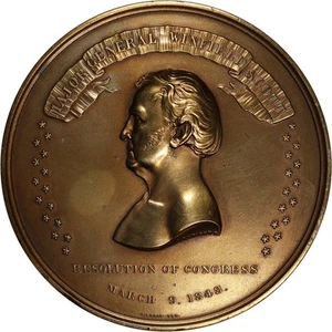 1848 J-MI-26 Generalmajor Winfield Scott Congressional 90 mm Bronzemedaille - Bild 1 von 2
