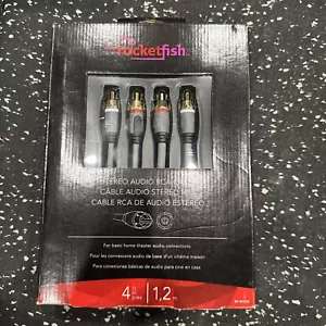 4ft Rocketfish in-wall stereo audio RCA cable 24k Gold Plated NEW - Picture 1 of 2