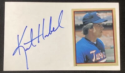 Kent Hrbek Signed Index Card 3x5 Baseball Minnesota Twins Autograph JSA - Image 1 of 2