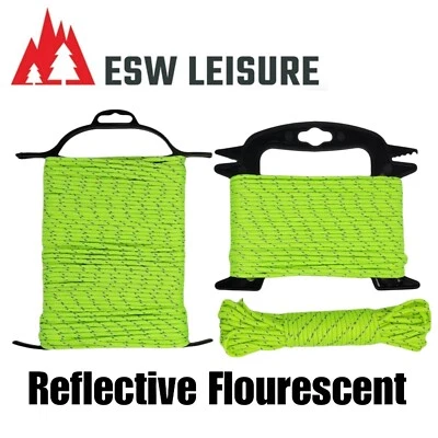 ESW LEISURE 🔥Reflektierend Fluoreszierend 10 15 25 Meter Abspannleine Seil Zelt Camping Abspannleine Schnur