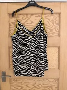 Zebra print cami with yellow trim, F&F size 18 - Picture 1 of 4