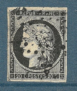 TIMBRE N° 3 OBLITERE ETOILE SIGNE ROUMET COTE : 600€- TRÈS TRÈS RARE - Imagen 1 de 1