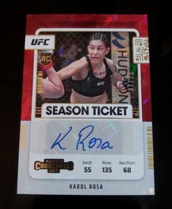 2022 Contenders UFC Karol Rosa Auto Rookie Season Ticket Cracked Ice RC #02/25