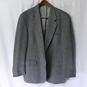 Robert Stock 46L Gray Nailhead Tweed Wool 2Btn Blazer Jacket Sport Coat