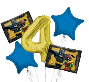 Legos Batman 4th Birthday Party Balloons Decoration Supplies Fourth - Picture 1 of 1