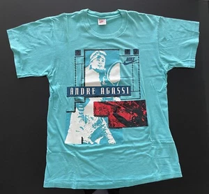 VINTAGE 90'S NIKE ANDRE AGASSI T-SHIRT, CHALLENGE COURT, SIZE L, MADE IN USA! - Picture 1 of 11