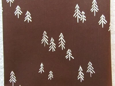 RARO FUERA DE STOCK Vitrina de Acolchado MARRÓN Y BLANCO BOSQUE BOCETO ÁRBOLES *100% Algodón FQ  Foto 1 de 2