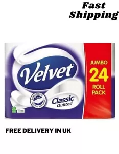 Velvet Classic Quilted 3-Ply Toilet Paper - Pack of 24 - Picture 1 of 3