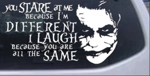 Joker Im Different You Are The Same Car Truck Window Decal Sticker 12X6.4 - Bild 1 von 16