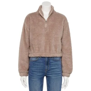 SO® Sherpa Quarter-Zip Pullover HUDSON PURPLE Women s JR. Sz M NWT MSRP$40 - Picture 1 of 1