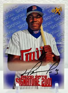David Ortiz AUTO Signature 2001 Fleer Skybox EX On-Card Twins Red Sox HOF Stamp - Picture 1 of 2