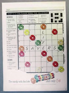 EYECATCHING Original 1951 Life Savers Ad WHATS A 5 FLAVOR WORD FOr DELICIOUS - Picture 1 of 1