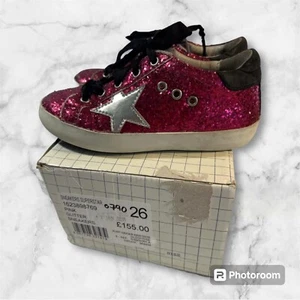 Golden Goose Pink Glitter Superstar Scarpe da Ginnastica Sneakers EU 26 Ragazze UK 8,5 - Foto 1 di 9