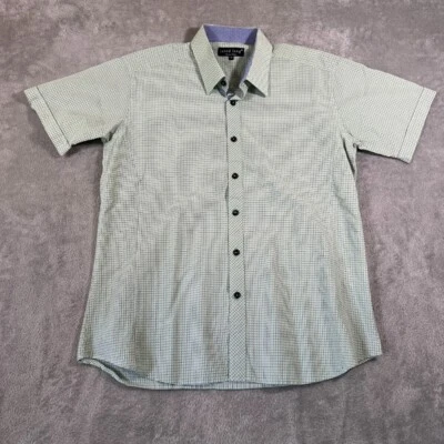 Jared Lang Plaid Seersucker Button Up Shirt XL Short Sleeve Light Green Casual - Image 1 of 4