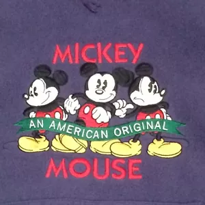 Disney Store Mickey Hoodie Pullover Navy Blau Fleece M Pulli Vintage American Orig - Bild 1 von 8