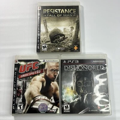 Sony PlayStation 3 PS3 3 Game Lot Complete CIB, Resistance, Dishonered, UFC - Image 1 of 4