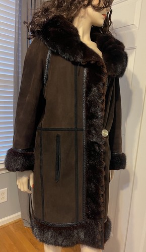 Dior Cappotto Shearling Cappotto Visone Bifacciale Marrone Made In Italy Perfette Condizioni M