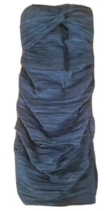 Betsy & Adam Dress Womens Size 8 Strapless Party Blue with Roughing on Sides - Picture 1 of 4