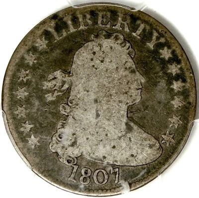 ❤️‍🔥🖤🌚🤩😎PCGS G06 1807 BUSTO DRAPEADO CUARTO  Foto 1 de 3