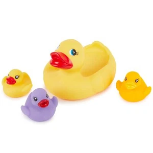 Badeenten Set 4 Stück Quietscheenten Familie Badewannenspielzeug Baby Bade Ente - Bild 1 von 6