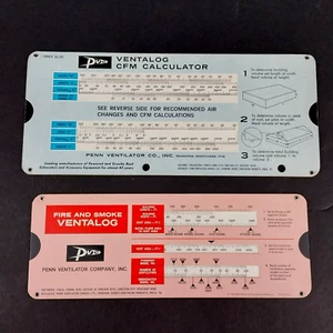 Calculadoras deslizantes DVC CFM y Fire & Smoke Ventalog de colección de los años 60 - ¡RARAS! - Imagen 1 de 4